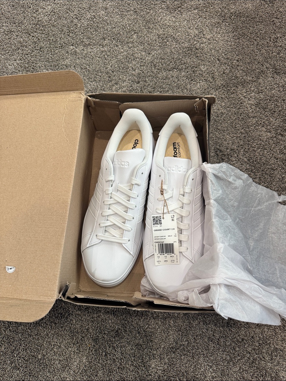 adidas White Men's Low-Top Leather Sneakers